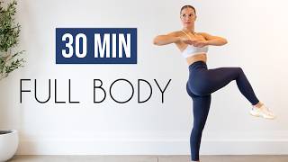 30 MIN FULL BODY WORKOUT  Small SpaceApartment Friendly No Jumping No Equipment [upl. by Irak436]