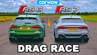 Audi RS7 vs RS6  DRAG RACE [upl. by Aicnom]