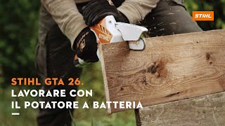 STIHL GTA 26 lavorare con il potatore a batteria [upl. by Ennovehc]