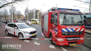 Vrouw op fiets geschept door tram Dierenselaan Den Haag [upl. by Ylehsa396]