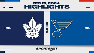 NHL Highlights  Maple Leafs vs Blues  February 19 2024 [upl. by Tirb54]