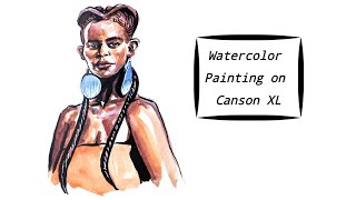 Painting on canson xl watercolor paper [upl. by Chessy]