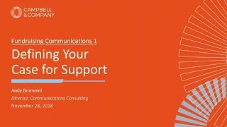 Fundraising Communications 1 Defining Your Case for Support [upl. by Kelly]