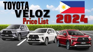 Toyota Veloz Price List in Philippines 2024 [upl. by Tnilc]