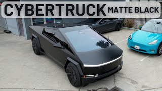 Cybertruck Tesla in Matte Black  DYNOblackmatte PPF [upl. by Anan]