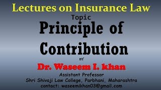 Principle of Contribution  lecture on insurance law  Principles of Insurance Contract [upl. by Bourgeois]