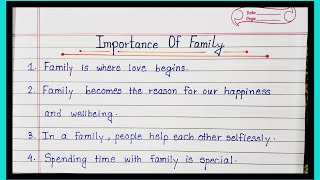 10 Lines Essay On Importance Of Family In English  Easy Sentences About Importance Of Family [upl. by Lam]