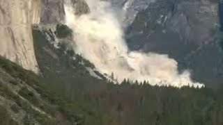 Huge Rock Falls Off at Yosemite Twice in 2 Days [upl. by Hogarth]