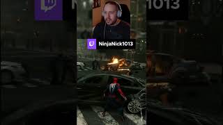 Enemy glitched in the car twitch gaming spiderman glitch [upl. by Sulrac]