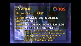 Horaire télé 18 janvier 1997 TQS [upl. by Lipski227]