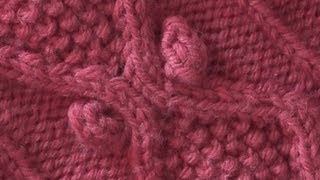 HOW TO KNIT A BOBBLE  Traditional Diamond Aran Cable With Bobbles [upl. by Oigufer]