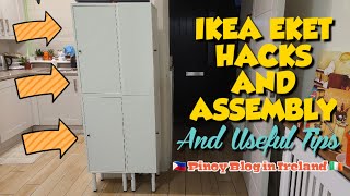 HACKS AND ASSEMBLY OF IKEA EKET CABINET ♧ AND FIND OUT OTHER USEFUL TIPS ♧ JnC CORNER [upl. by Liponis]