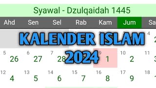 Kalender Islam  Hijriyah  Tahun 2024 M [upl. by Snowber208]