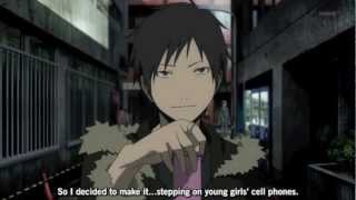 Izaya laugh extended cell phone crushing scene [upl. by Airotcivairam]