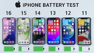 iPhone 16 vs 15 vs 14 vs 13 vs 12 vs 11 Battery Test  iOS 18 BATTERY TEST [upl. by Pussej430]