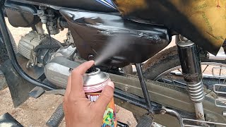 hero honda splendor plus side panel spray painting in black 39 [upl. by Rossie]