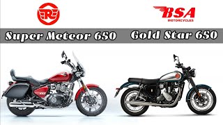 Royal Enfield Super Meteor 650⚡ vs BSA Gold star 650⚡  Full Comparison  Cruiser Bikes [upl. by Eilujna]