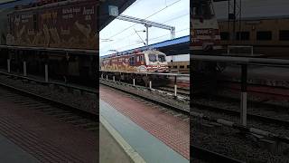 Porbandar express entering kollam station railway train irctc indianrailways porbandar krail [upl. by Ddal173]