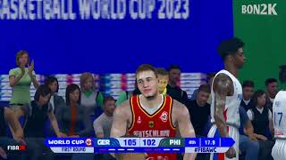 Gilas Pilipinas vs Germany  FINAL  OT  FIBA WORLD CUP 2023  CPU VS CPU gilaspilipinas [upl. by Katey]