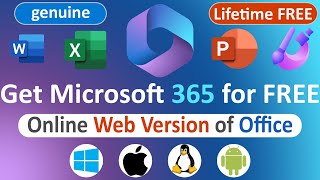 Get Microsoft 365 Office for FREE Laptop PC Mac 100 Genuine Lifetime Word Excel PowerPoint [upl. by Annayad]