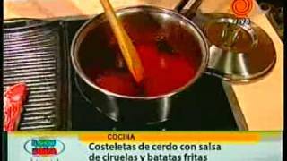 costeletas de cerdo con salsa de ciruela y batatas fritas pt3 201201193gp [upl. by Sam]