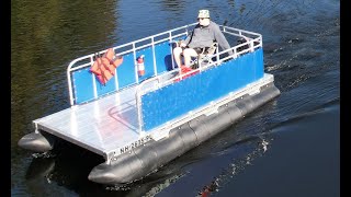 Tiny Pontoon Boats demo video for 6x11 mini pontoon boat kit [upl. by Batty219]