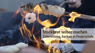 Stockbrot selber machen im Garten  Backen in Feuerschale [upl. by Yluj]