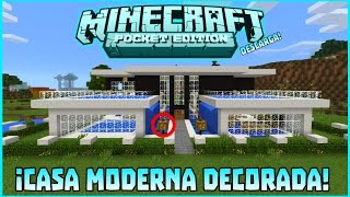 Casa Moderna Decorada  Minecraft PE Pocket Edition 0141 [upl. by Yadrahs]