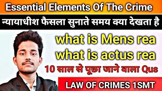 Essential elements of crime  Mens rea  actus rea [upl. by Kenelm197]