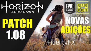 Horizon Zero Dawn  Patch 108 Finalmente Conquistas na Epic Game na GOG e Fidelity FX  Melhorias [upl. by Erialcyram]