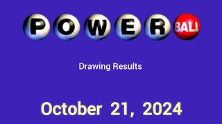 Powerball winning numbers October 21 2024 [upl. by Assilrac]