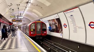 London Central Line Underground Train at Holborn Station on Rush Hour [upl. by Einnaej]