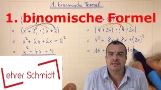 1 binomische Formel  quadratische Gleichungen  Mathematik  Lehrerschmidt [upl. by Nollad]