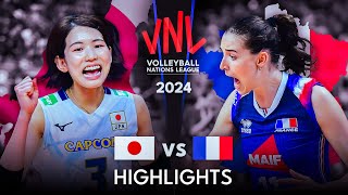 🇯🇵 JAPAN vs FRANCE 🇫🇷  Highlights  Womens VNL 2024 [upl. by Bernard]