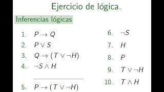 Ejercicio de Lógica Inferencias lógicas [upl. by Anifesoj179]