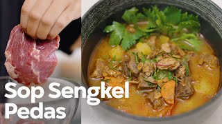 HANGAT DAN BIKIN NYAMAN  RESEP SOP SENGKEL PEDAS [upl. by Suitangi]