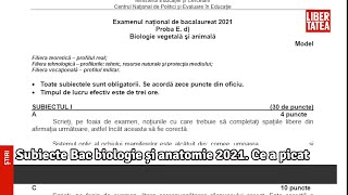 Subiecte Bac biologie și anatomie 2021 Ce a picat [upl. by Schlosser]