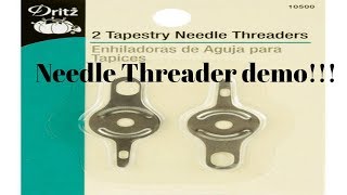 Cross StitchFlosstube 307 Needle threader demo [upl. by Dolloff]