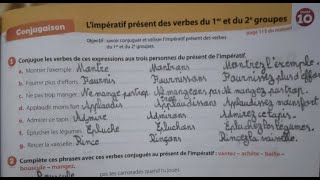 Conjugaison  Limpératif présent des verbes du 1 er et 2 ème groupe p 87 [upl. by Nauht967]