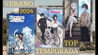 TOP 10 MEJORES ANIMES TEMPORADA VERANO DEL 2024 [upl. by Nomyaw297]