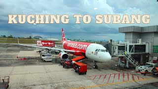 Kuching To Subang Airport  Air Asia A320 [upl. by Enilrad]