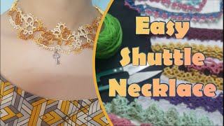 Shuttle Tatting  Beautiful Necklace [upl. by Eki530]