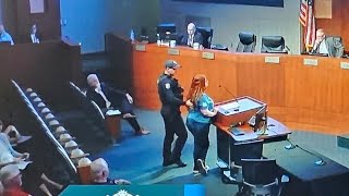 Surprise Arizona mayor has a Lady arrested while in redress of her grievances in while at the podium [upl. by Gudrin]