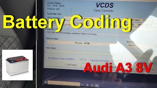 Battery CodingAdaptation on Audi A3 8V or any VWVAG using the VCDS [upl. by Oneil]