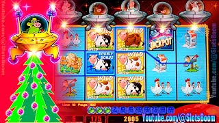 MOOLAH X MAS LIVE BONUS INVADERS RETURN FROM THE PLANET MOOLAH CASINO SLOTS [upl. by Tdnerb]