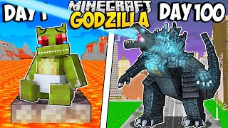 I Survived 100 Days as GODZILLA in Minecraft [upl. by Karalee657]