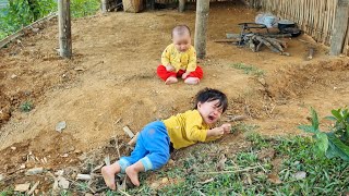 In the morning pick squash with the kids to sell pot tripod faucet cook squash tops [upl. by Nidnarb]