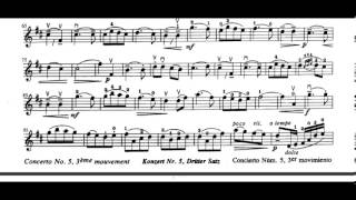 Concerto No 5 3rd Movement F Seitz violin sheet music [upl. by Enala]