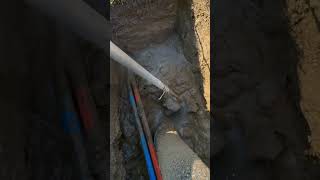 Digging with pressure washer😱 oddlysatisfying hydrovac excavator construction asmr asmrvideo [upl. by Adrell]