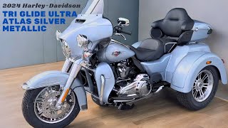 Best ThreeWheeled Touring Comfort  2024 Tri Glide Ultra Atlas Silver Metallic [upl. by Atsillac]